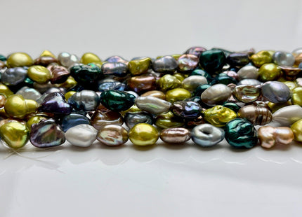 7x10mm or 8x12mm AAA High Luster Green Gray Brown Keshi Rice/Oval Nugget Freshwater Pearl Beads Genuine Natural Keshi Pearls #P1844