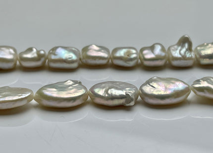 10-12x11-19 mm Natural White Freshwater Oval or Square Coin Pearls Cultured Genuine High Luster White Coin Pearl Freshwater Beads #P2054