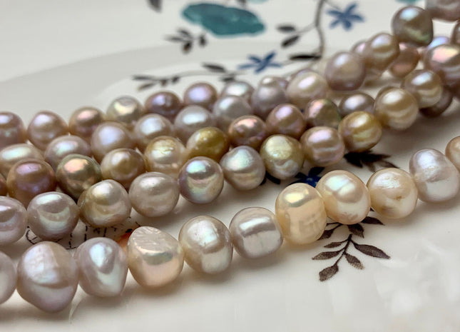 8 mm Natural Seaweed Color Potato Nugget Freshwater Pearl Beads, Genuine Cultured Freshwater Pearl Nuggets All Natural Color Pearls #1147