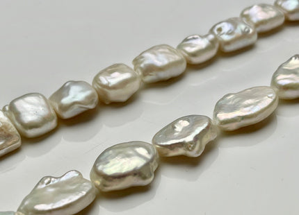 10-12x11-19 mm Natural White Freshwater Oval or Square Coin Pearls Cultured Genuine High Luster White Coin Pearl Freshwater Beads #P2054