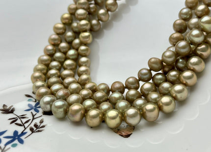 72 inches 8-8.5mm White OR Champange AAA Potato Genuine Freshwater Pearl Necklace, Bridal Pearl Necklace, Long Pearl Necklaces #121