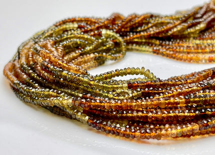 2.5-3.5mm AAA Faceted Rondelle Natural Tundra Sapphire Gemstone Beads Genuine Top Quality Gemmy Sapphire Beads 13 Inches Strand #3837