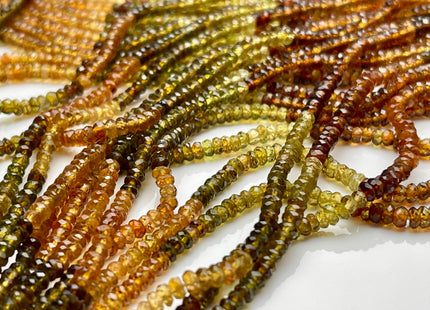 2.5-3.5mm AAA Faceted Rondelle Natural Tundra Sapphire Gemstone Beads Genuine Top Quality Gemmy Sapphire Beads 13 Inches Strand #3837
