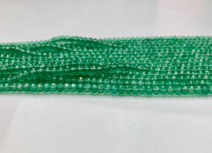 2x3mm 3x4mm AAA Faceted Rondelle Green Onyx Gemstone Loose Beads #2455
