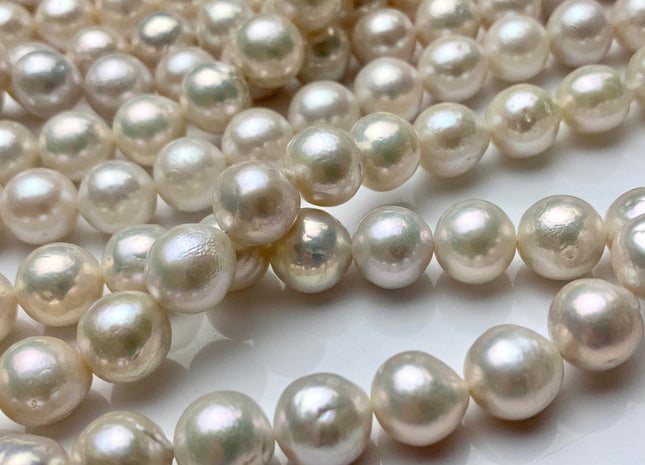 9-13 mm AAA Natural White Baroque Edison Freshwater Pearl Beads Genuine High Luster Cultured Baroque Edison Freshwater Pearls #1730