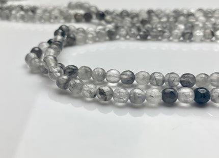 4mm 6mm 8mm AAA Faceted Round Cloudy Quartz Gemstone Beads Natural Light And Dark Gray Quartz Gemstone Loose Beads #2303