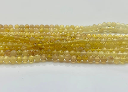 3 mm AAA Natural Color Faceted Round Yellow Opal Tiny Gemstone Bead Genuine Natural Top Quality Gemmy Multi Yellow Opal 15.5 Inches #3295