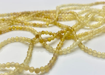 3 mm AAA Natural Color Faceted Round Yellow Opal Tiny Gemstone Bead Genuine Natural Top Quality Gemmy Multi Yellow Opal 15.5 Inches #3295