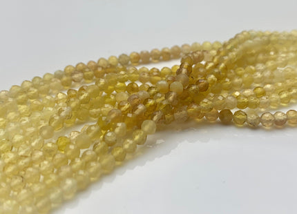 3 mm AAA Natural Color Faceted Round Yellow Opal Tiny Gemstone Bead Genuine Natural Top Quality Gemmy Multi Yellow Opal 15.5 Inches #3295