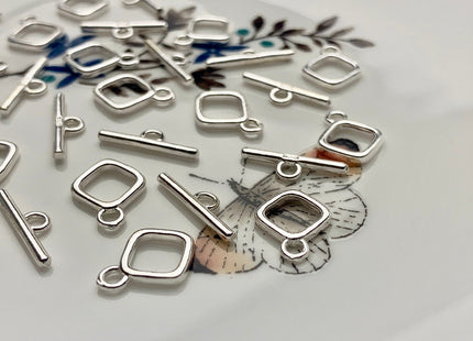 8x12mm or 11x16mm 925 Sterling Silver Toggle Clasp Genuine 925 Sterling Silver Toggle Findings With Square Shape Design DIY Jewelry #10170