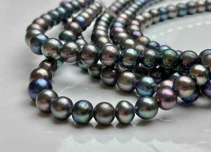 8.5-10 mm AAA Half Strand Large Hole Rare Gray Peacock Color Edison Baroque Pearl Beads Hole Size 2.2 mm Edison Pearl #P1965