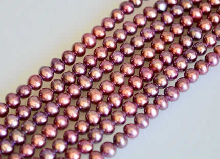 4.5-5mm AA Potato Shape Freshwater Pearl Beads Dusty-Rose Pink Color Genuine Cultured Pearl #891