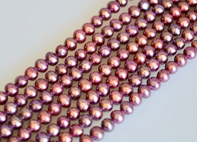 4.5-5mm AA Potato Shape Freshwater Pearl Beads Dusty-Rose Pink Color Genuine Cultured Pearl #891