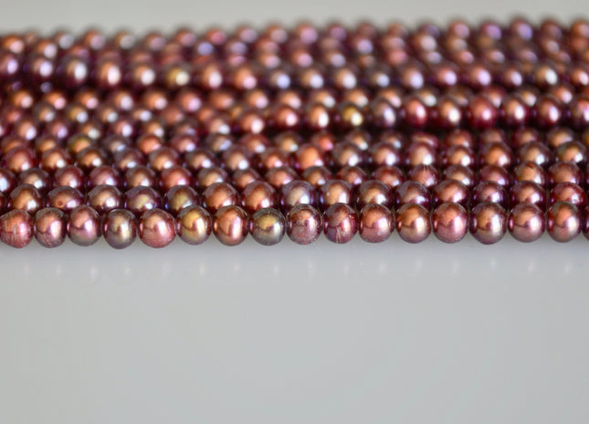 4.5-5mm AA Potato Shape Freshwater Pearl Beads Dusty-Rose Pink Color Genuine Cultured Pearl #891