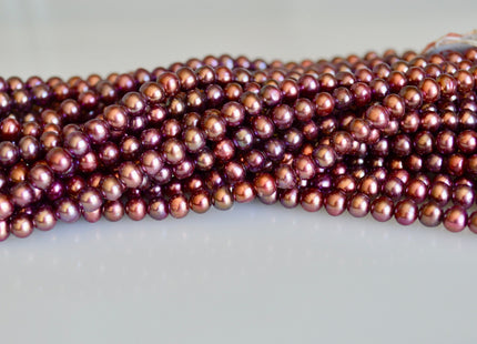 4.5-5mm AA Potato Shape Freshwater Pearl Beads Dusty-Rose Pink Color Genuine Cultured Pearl #891