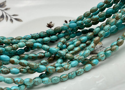 4x6 mm Smooth Barrel Shape Turquoise Beads Green Brown Color Gemstone Loose Beads #3800