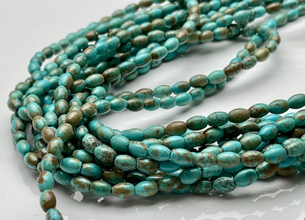 4x6 mm Smooth Barrel Shape Turquoise Beads Green Brown Color Gemstone Loose Beads #3800