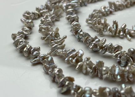 5-6x11 mm AA Gray Color Keshi Disc Freshwater Pearl Beads Center Drilled Genuine Gray Color Keshi Disc Irregular Shaped Pearls #P2003