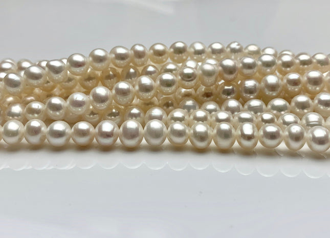 6mm 7mm AAA Natural White Potato High Luster Freshwater Pearl Beads Genuine Very Shiny Potato Freshwater Pearls #1395