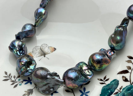 14x19-18x30mm AA Jumbo Rainbow Peacock Color TearDrop Shape Baroque Pearl Beads Genuine High Luster Peacock Freshwater Baroque Pearls #P1960