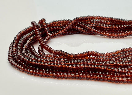 3.5-4 mm Natural Red Garnet Gemstone Beads Faceted Rondelle Shape Genuine Red Garnet Gemstone Beads 13 Inches Strand #4148