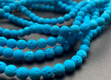 6mm 8mm 10mm Lava Round Beads Turquoise Color Organic Volcanic Rock Stone Beads 15.5 Inches Strand #2895