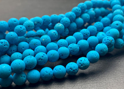 6mm 8mm 10mm Lava Round Beads Turquoise Color Organic Volcanic Rock Stone Beads 15.5 Inches Strand #2895
