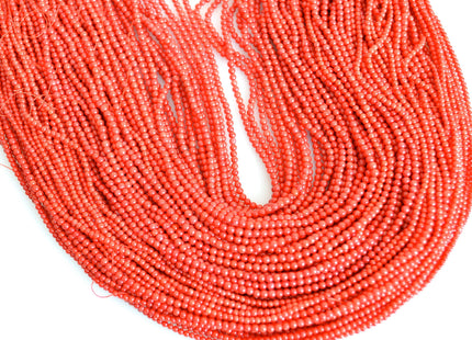 WHOLESALE Natural Gemstone Sea Bamboo Coral Beads Red Color Smooth Round Shape Size Approx. 2-2.5mm #2068