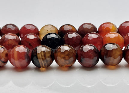 BEST DEAL 16 mm Faceted Round Agate Gemstone Beads Heat Treated Multi Orange And Brown Color Natural Gemstone Agate 15.5 Inches Strand #4052