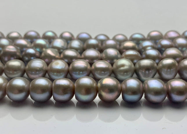 8 mm Pinkish Gray Color Potato Freshwater Pearl Beads Genuine Gray Freshwater Pearls Gray Freshwater Pearl Beads 52 Beads #P1285
