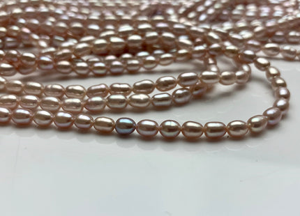 5x7 mm AAA Natural Mauve Pink Rice/Oval Freshwater Pearl Beads Genuine Mauve Pink Rice Freshwater Pearls #1759
