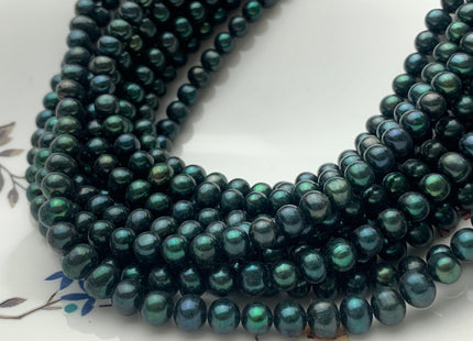 5.5-6 mm AA Ultra Dark Sacramento Green Color Potato Freshwater Pearl Beads Genuine Green Color Freshwater Pearl Beads 75 Beads #P1402