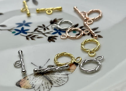 11 mm 925 Sterling Silver/Gold/Rose Gold Toggle Clasp Genuine 925 Silver Toggle Findings With Round Coiled Shape Design DIY Jewelry #10264