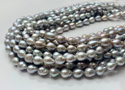 6.5-7x8-9 mm AAA Gray Color High Luster Baby Edison Baroque Freshwater Pearls Beads Genuine TearDrop Shape Small Edison Pearls #P1439