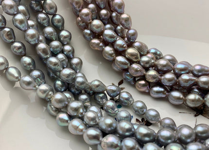 6.5-7x8-9 mm AAA Gray Color High Luster Baby Edison Baroque Freshwater Pearls Beads Genuine TearDrop Shape Small Edison Pearls #P1439