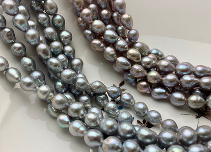 6.5-7x8-9 mm AAA Gray Color High Luster Baby Edison Baroque Freshwater Pearls Beads Genuine TearDrop Shape Small Edison Pearls #P1439