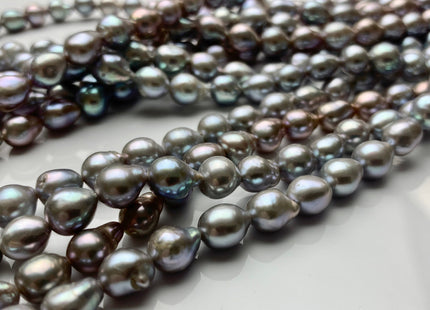 6.5-7x8-9 mm AAA Gray Color High Luster Baby Edison Baroque Freshwater Pearls Beads Genuine TearDrop Shape Small Edison Pearls #P1439