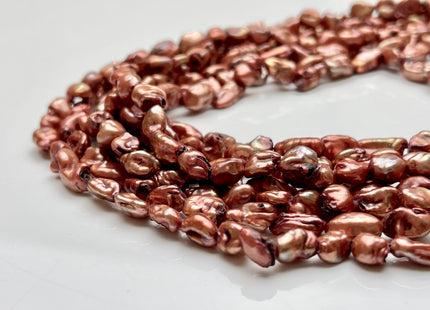 5-6x7-8 mm Rust Brown Color Keshi Freshwater Pearl Beads Genuine Freshwater Brown Color Keshi Pearls B Grade #P1939