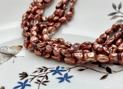 5-6x7-8 mm Rust Brown Color Keshi Freshwater Pearl Beads Genuine Freshwater Brown Color Keshi Pearls B Grade #P1939
