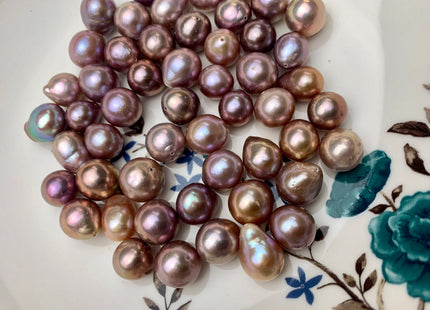 ONE Piece Rare AAA 10-15 mm Top Quality High Luster Half Drilled Baroque Freshwater Pearl Genuine Natural Purple Mauve Edison Pearls #1739