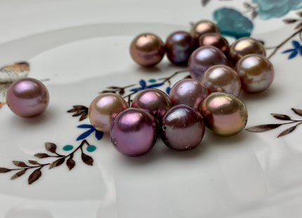 ONE Piece Rare AAA 10-15 mm Top Quality High Luster Half Drilled Baroque Freshwater Pearl Genuine Natural Purple Mauve Edison Pearls #1739