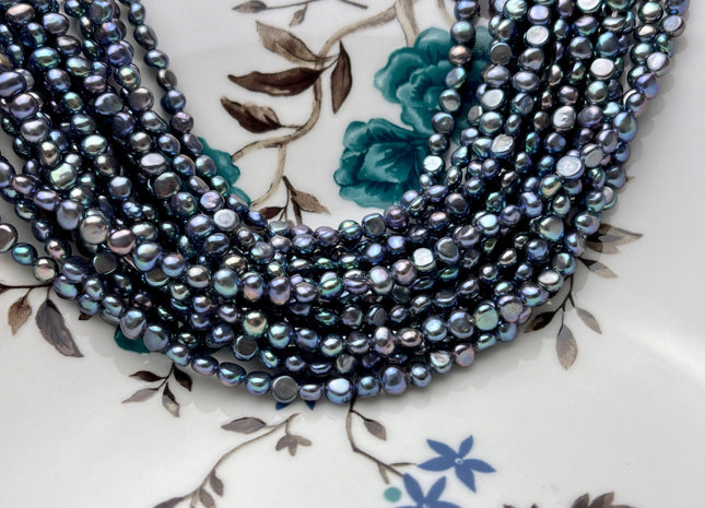 3.5-4mm AAAAA Peacock Potato Nugget Freshwater Seed Pearls Genuine Very Rare Super High Luster Peacock Tiny Round Nugget Pearls #P1690