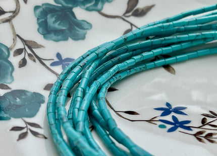 2x4 mm Tube Shape Howlite Gemstone Beads Genuine Turquoise Blue Color Howlite Gemstones Loose Spacer Beads 15.5 Inches Strand #3942