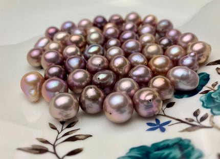 ONE Piece Rare AAA 10-15 mm Top Quality High Luster Half Drilled Baroque Freshwater Pearl Genuine Natural Purple Mauve Edison Pearls #1739