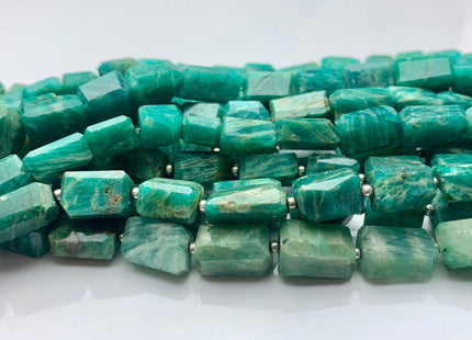 7-9x10-14 mm Natural Green Amazonite Gemstone Beads Faceted Nugget Shape Genuine Quality Irregular Amazonite Gemstone Bead 8 Inches #3818