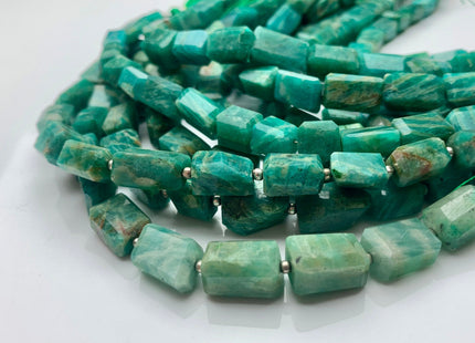 7-9x10-14 mm Natural Green Amazonite Gemstone Beads Faceted Nugget Shape Genuine Quality Irregular Amazonite Gemstone Bead 8 Inches #3818