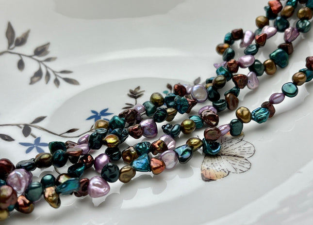 6x7 mm AAA Mixed Purple Brown Green Color Keshi Freshwater Pearl Beads Top Drilled Rare Genuine High Luster Keshi Pearls #P2121