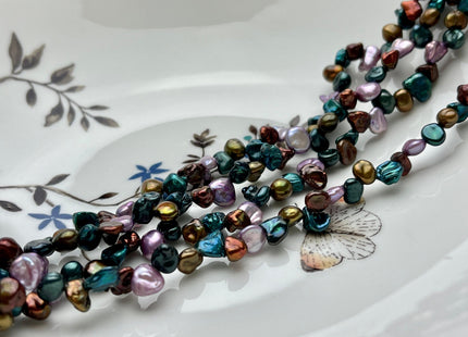6x7 mm AAA Mixed Purple Brown Green Color Keshi Freshwater Pearl Beads Top Drilled Rare Genuine High Luster Keshi Pearls #P2121