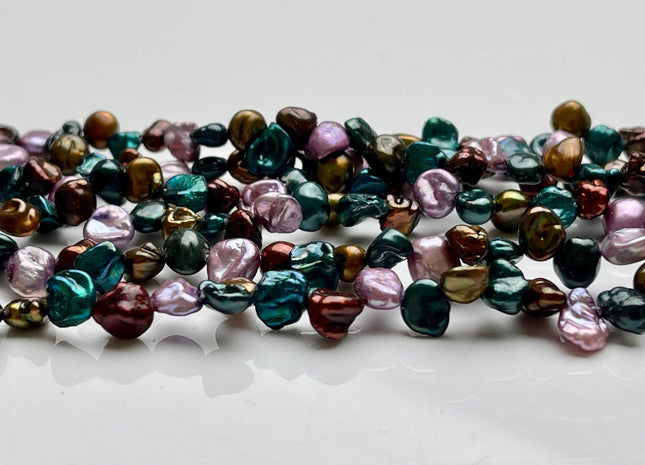6x7 mm AAA Mixed Purple Brown Green Color Keshi Freshwater Pearl Beads Top Drilled Rare Genuine High Luster Keshi Pearls #P2121