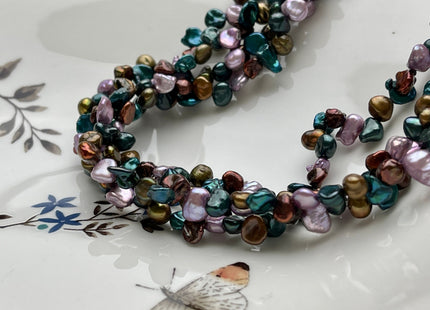 6x7 mm AAA Mixed Purple Brown Green Color Keshi Freshwater Pearl Beads Top Drilled Rare Genuine High Luster Keshi Pearls #P2121